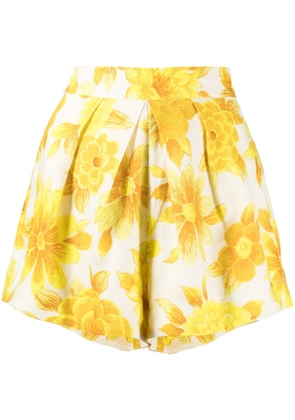 ALEMAIS Sonny floral-print linen shorts - Yellow