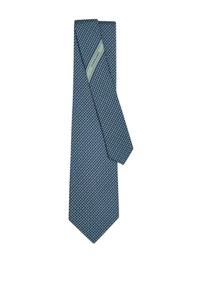 Ferragamo print silk tie - Blue
