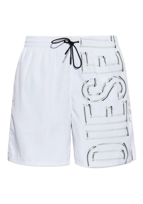Diesel logo swim shorts - White