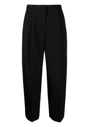 Jil Sander pleated cotton-wool tailored trousers - Black