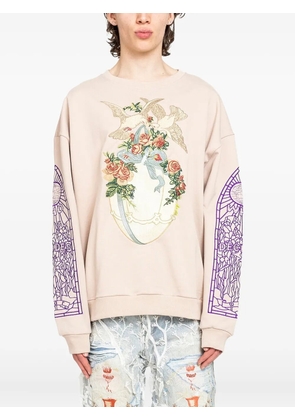 Who Decides War embroidered-detail crew-neck sweatshirt - Pink