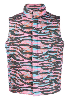 ERL camouflage-print quilted puffer gilet - Pink