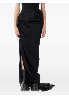 Rick Owens drawstring side-split maxi skirt - Black