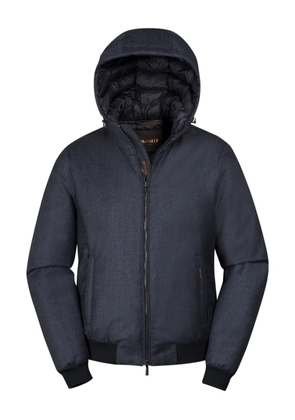 Moorer Oniro-Ffl hooded zip-up down jacket - Blue