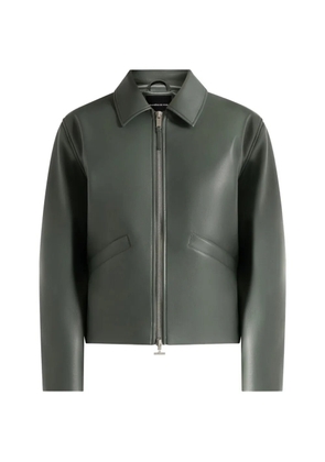 Manière De Voir Yves dual-zip faux-leather green jacket