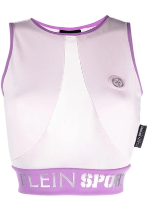 Plein Sport logo waistband cotton crop top - Purple