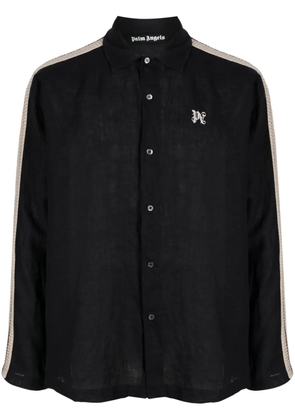 Palm Angels PA Monogram-print linen shirt - Black