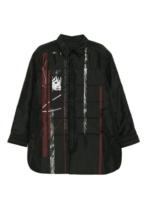 Yohji Yamamoto graphic-print padded jacket - Black