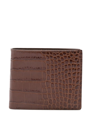 TOM FORD crocodile-embossed bi-fold wallet - Brown