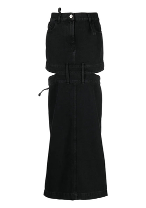 The Attico midi denim skirt - Black