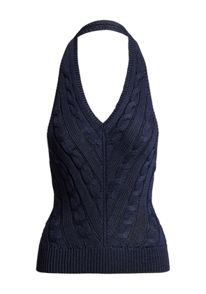 Ralph Lauren Collection cable-knit halterneck top - Blue