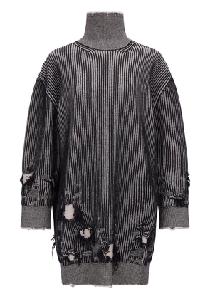 MM6 Maison Margiela distressed rib-knit jumper dress - Black