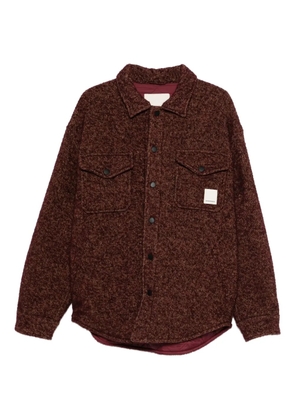 Emporio Armani logo-patch shirt jacket - Brown