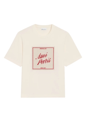 AMI Paris Unisex Cotton Ami Paris Heritage Print T-shirt - Neutrals