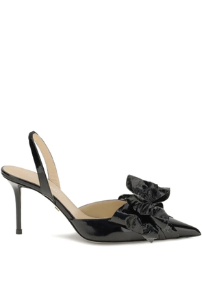 MACH & MACH 85mm bow-embellished slingback pumps - Black