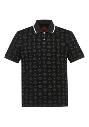 MCM monogram-jacquard polo shirt - Black