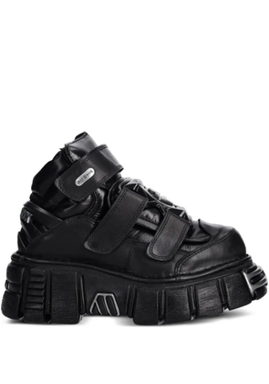 NEW ROCK M-285-S1 strap detail platform boots - Black
