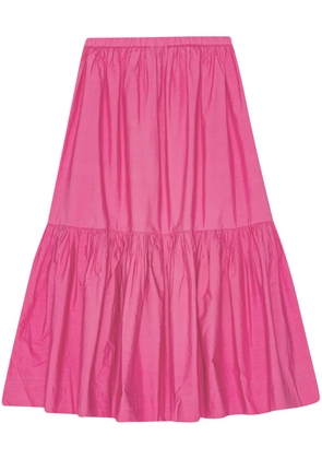 GANNI ruffled organic-cotton midi skirt - Pink