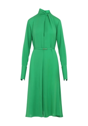 TOM FORD tie-neck belted midi dress - Green