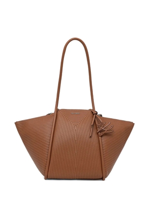 Karl Lagerfeld ribbed-texture zip tote bag - Brown