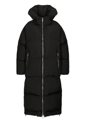 Dolce & Gabbana logo-plaque padded coat - Black