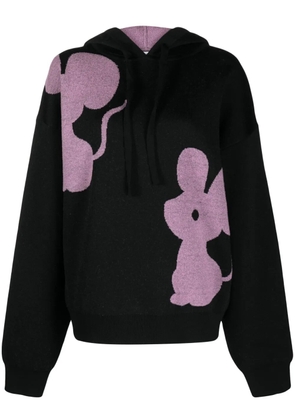 JW Anderson Mouse intarsia-knit hoodie - Black