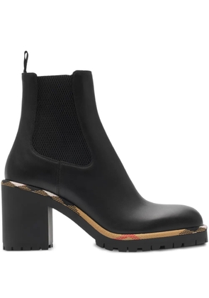 Burberry 85mm check-trim boots - Black