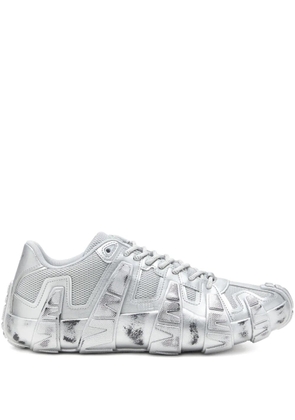 Diesel Griffe metallic mesh sneakers - Silver