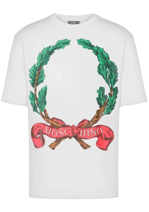 Moschino Laurel-print jersey T-shirt - White