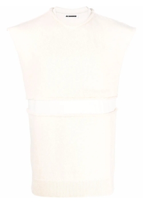 Jil Sander sleeveless cut-out strip top - Neutrals