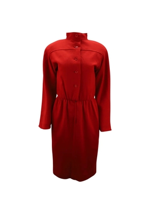 Oscar de la Renta Pre-Owned long-sleeve wool midi dress - Red