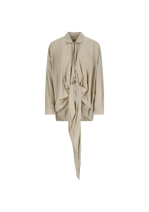 DARKPARK Romy tie-fastening draped shirt - Neutrals