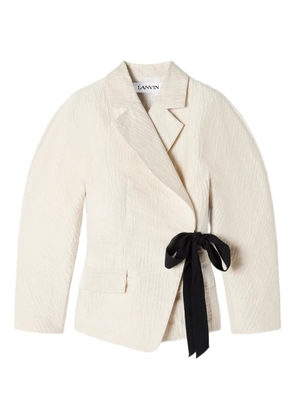 Lanvin flap-pocket tie-detail blazer - Neutrals