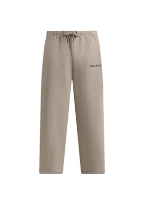 Manière De Voir Taylor logo-embroidery taupe wide-leg track pants - Brown