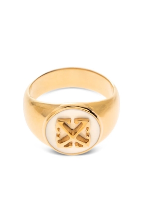 Off-White logo-embellishment ring - Gold