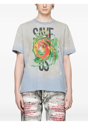 Who Decides War Save Us short-sleeve graphic T-shirt - Blue