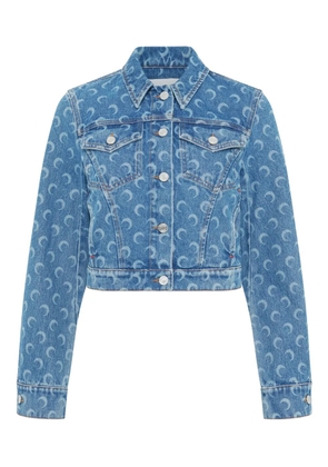 Marine Serre Moon-print denim jacket - Blue