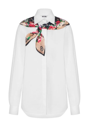 Moschino floral-pattern scarf-embellished shirt - White