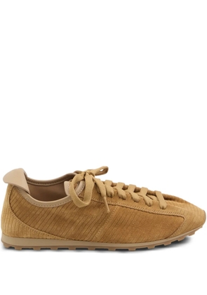 Jacquemus The Tennis embossed-suede low-top sneakers - Brown