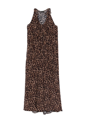 ANINE BING Flora animal-print midi dress - Brown