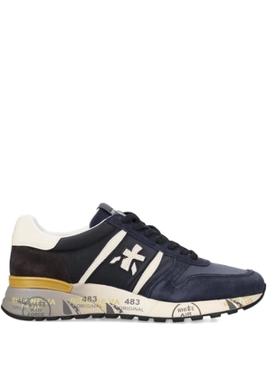 Premiata Lander 7702 suede-panelled lace-up sneakers - Blue