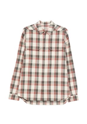 Rick Owens plaid flannel shirt - Neutrals
