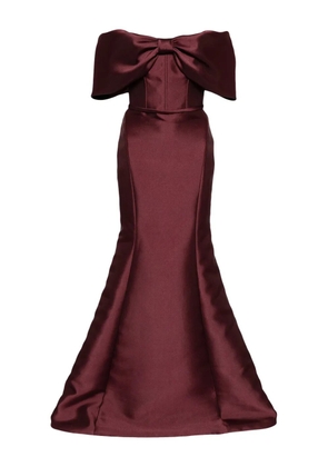 Amsale off-shoulder bow gown - Red