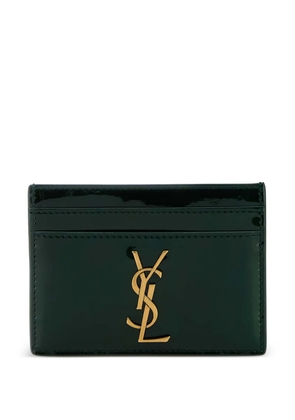 Saint Laurent Cassandre patent-leather cardholder - Green