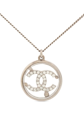 CHANEL Pre-Owned 2006 logo-detail rhinestone necklace - Silver