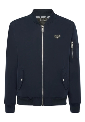 Philipp Plein logo-plaque bomber jacket - Blue