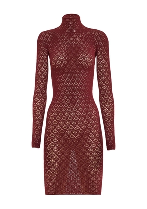 Wolford mermaid-net mock-neck mini dress - Red