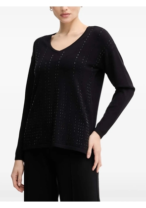 Joseph Ribkoff embellished V-neck jumper - Black