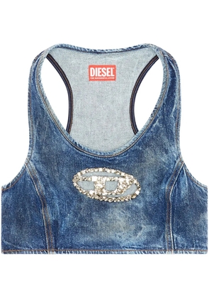 Diesel De-Top-Fsd crystal-embellished top - Blue