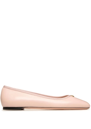 Bally Emblem-plaque leather ballerina shoes - Neutrals